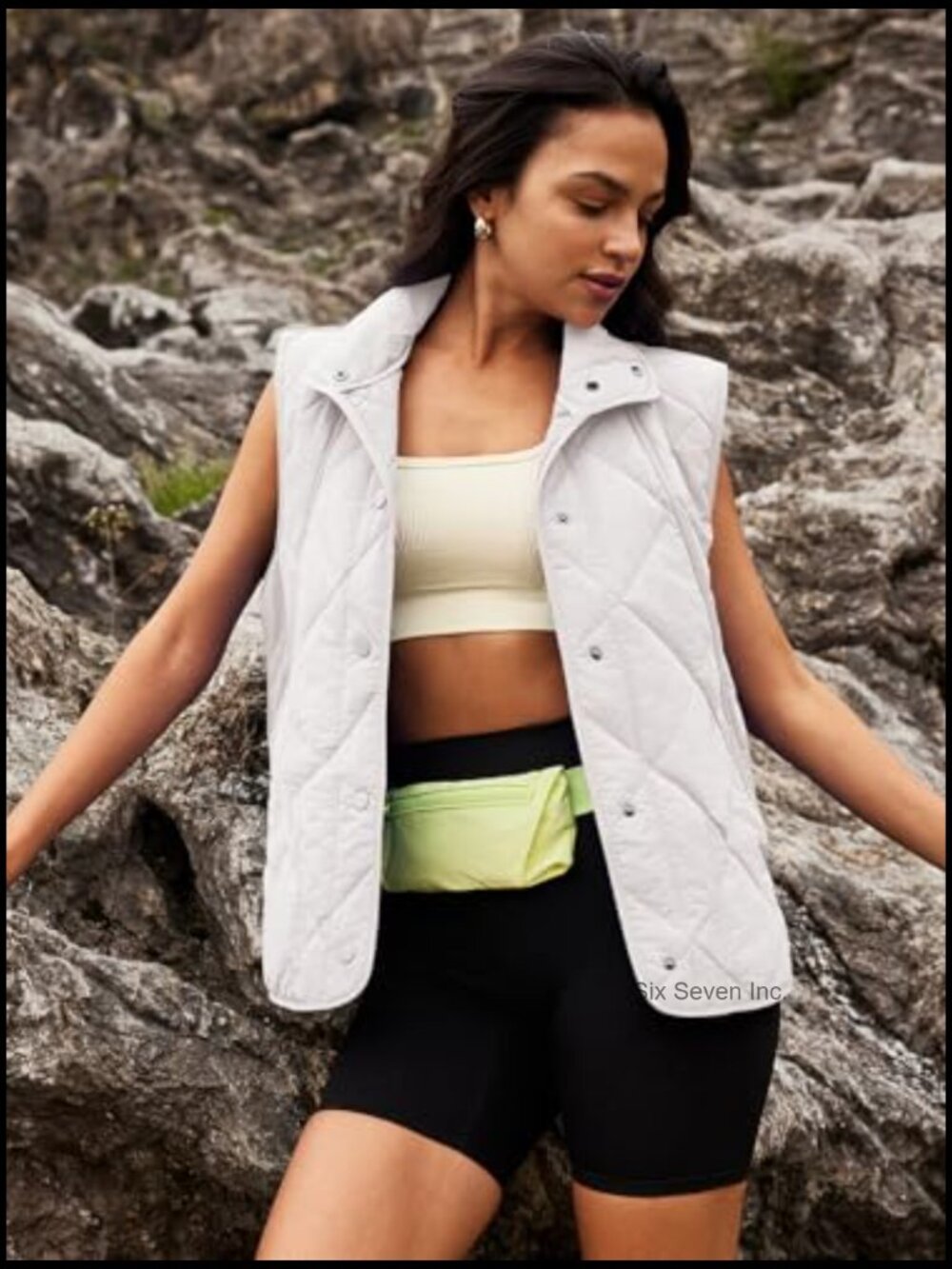 Lightweight Quilted Puffer Vest with Stand Collar, Sleeveless, Loose Fit - Picture 2 of 7